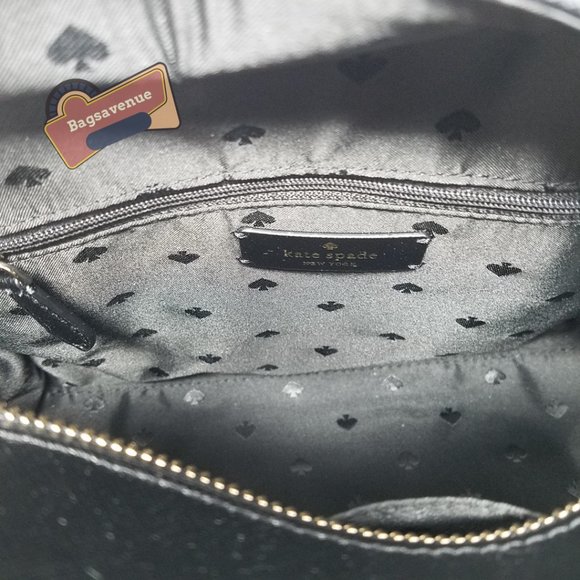 Staci Satchel Medium Size Crossbody Black Crosshatched Leather  Kate Spade - Picture 7 of 14